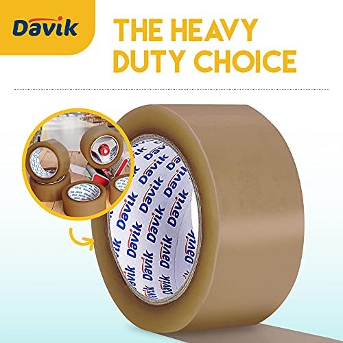 Davik Premium Packing Tape 6-Pack 216-Foot 188-Inch Brown Shipping Tape
