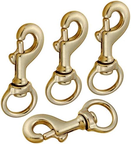 AOWESM 3-14 Solid Brass Swivel Clips 4 Pack