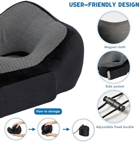 Quinnsus Airplane Foot Hammock with Eye Mask and Neck Pillow