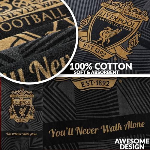 Liverpool FC Beach Towel - 54x27 Black