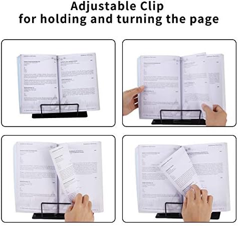 Blizzow Adjustable Metal Book Stand - Foldable Durable and Lightweight Black