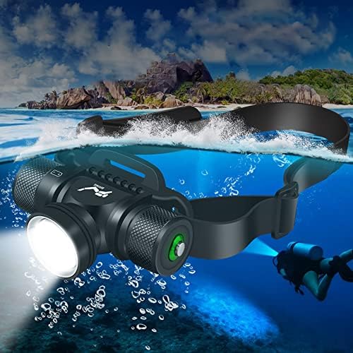 WINDFIRE Scuba Diving Headlamp 1200 Lumens 5 Modes IPX8 Waterproof