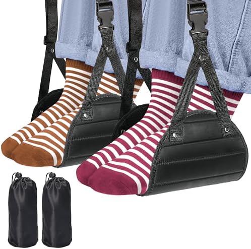 2-Pack Airplane Footrest Hammock - Travel Comfort Solution