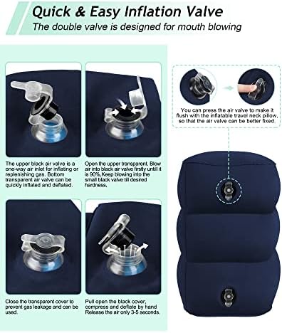 JefDiee Inflatable Travel Foot Rest Pillow - 3 Layers Adjustable Height