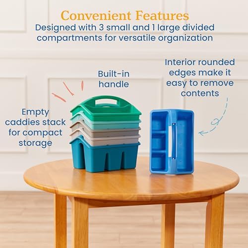 ECR4Kids 4-Compartment Storage Caddy Set