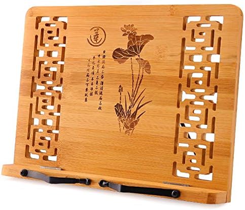 MEGREZ Bamboo Book Stand 132 x 94 Inch Adjustable 1