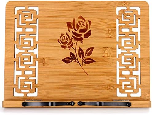 MEGREZ Bamboo Book Stand - Adjustable Foldable 132 x 94 inch
