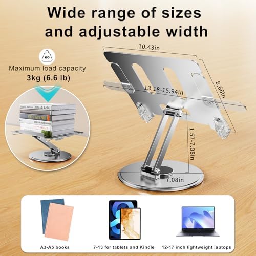 NIFBANG 360 Rotating Book Stand for Desk and Office Use