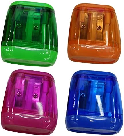 Compact Manual Pencil Sharpener with Double Hole and Cover