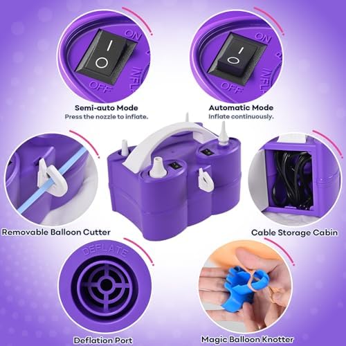 Togvu 3-in-1 Electric Balloon Pump with Dual Nozzle