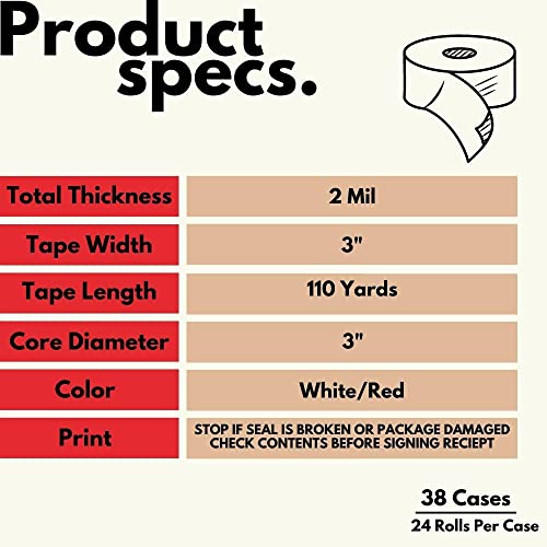 PSBM Broken Seal Tape 3 Inch x 110 Yards 912 Pack