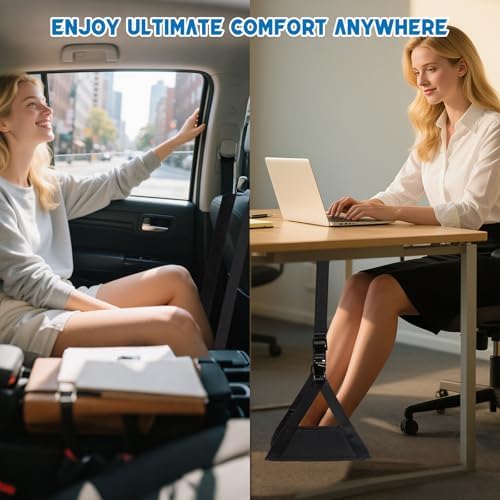 Quinnsus Airplane Foot Hammock with Eye Mask and Neck Pillow