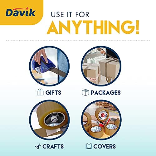 Davik Premium Packing Tape 6-Pack 216-Foot 188-Inch Brown Shipping Tape