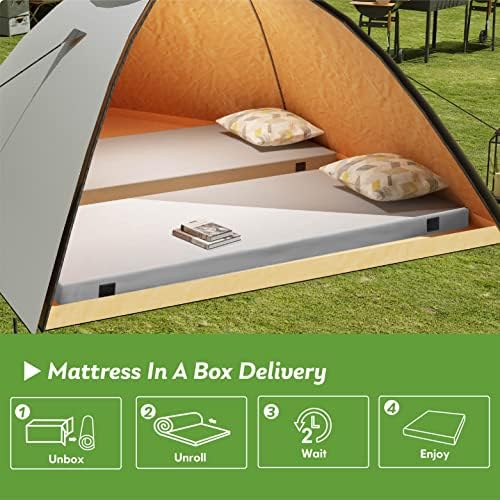 MLILY Memory Foam Camping Mattress 25 Inch Single with Travel Bag