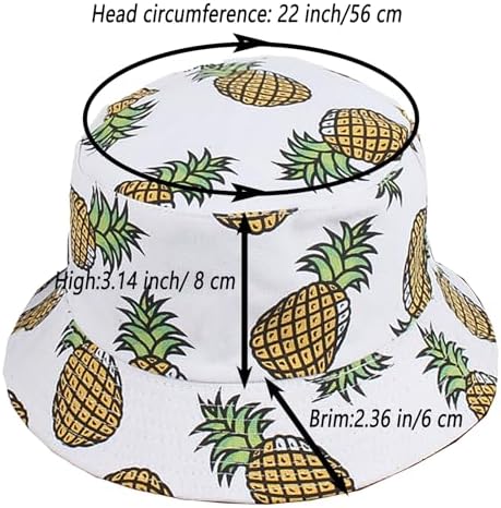 Joylife Banana Print Bucket Hat Reversible Packable Fishing Cap