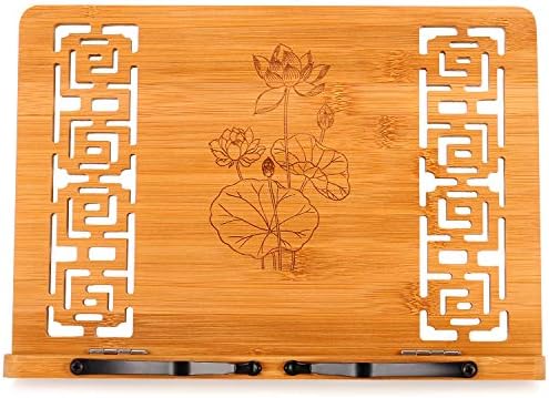 MEGREZ Bamboo Book Stand 132 x 94 Inch Adjustable