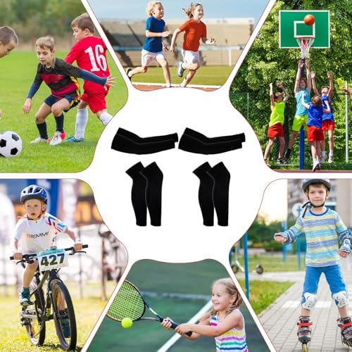 Kids Arm Leg Sleeves Set for Basketball