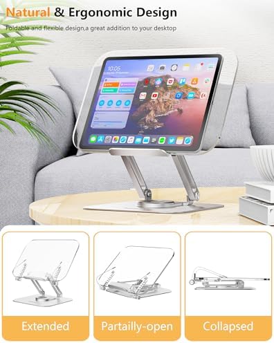 AC ISLAND Adjustable Book Stand with 360 Rotating Base