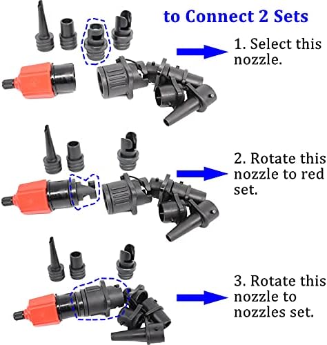 BUENNUS 9 Nozzle Air Compressor Adapter - Black Portable Versatile
