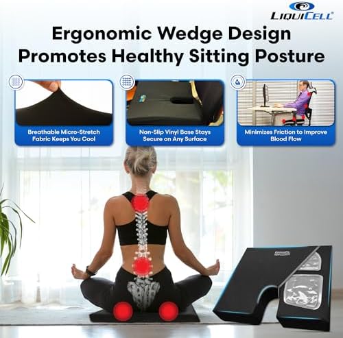 ERGO21 LiquiCell Coccyx Cushion for Tailbone Pain Relief