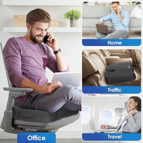 TushGuard Memory Foam Seat Cushion for Office Chair Relief