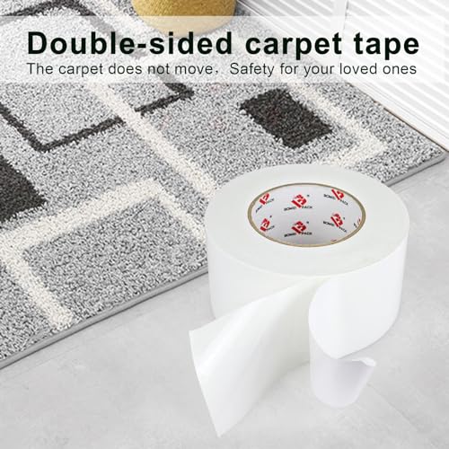 BOMEI PACK Carpet Tape 3 x 30 Yards Residue-Free Double Sided