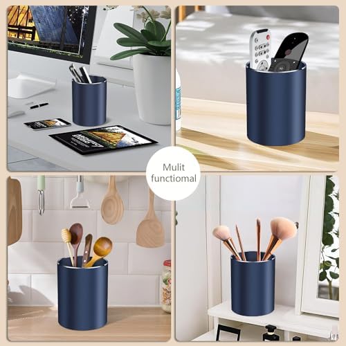 Aluminum Alloy Waterproof Pen Holder - Modern Minimalist Desk Organizer Blue 1