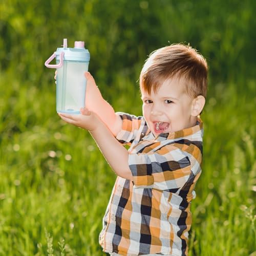 Kerilyn 12oz Leak-Proof Kids Water Bottle with Straw and Handle BLUE 1