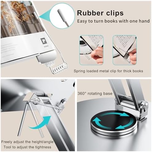 NIFBANG 360 Rotating Book Stand for Desk and Office Use