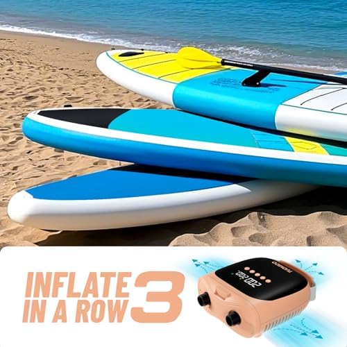 Tuomico Electric SUP Pump 20PSI Portable Inflatable Air Compressor with Deflation