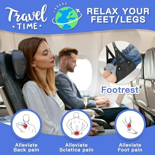 2-Pack Airplane Footrest Hammock - Travel Comfort Solution