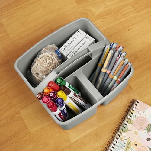 ECR4Kids 3-Compartment Storage Caddy Set 6-Pack Grey