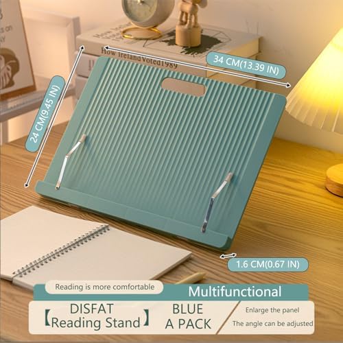 Adjustable Book Stand for Reading with 5 Positions and Page Clips Pink