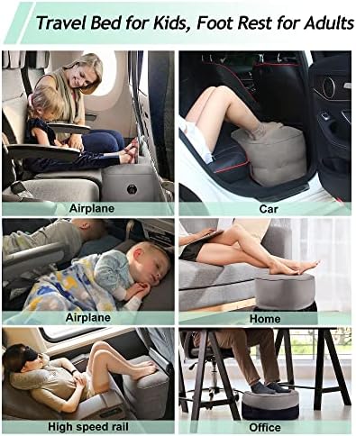 JefDiee Inflatable Leg Rest Pillow for Airplane and Travel
