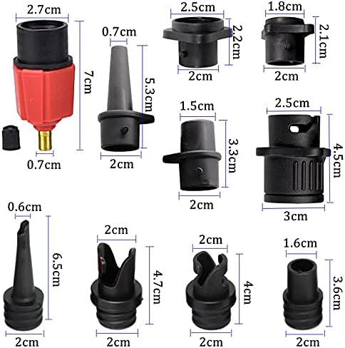 BUENNUS 9 Nozzle Air Compressor Adapter - Black Portable Versatile