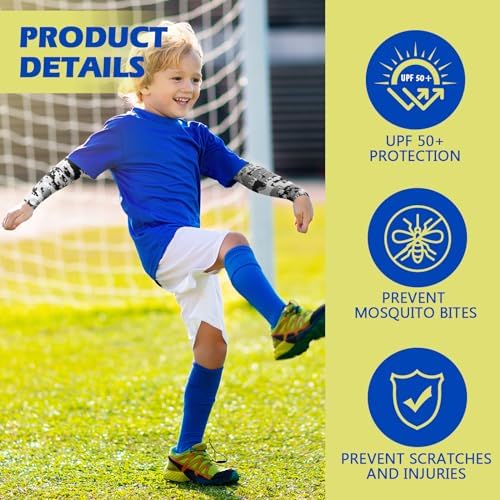 Xuhal Kids Arm Sleeves for Basketball Baseball UV Protection