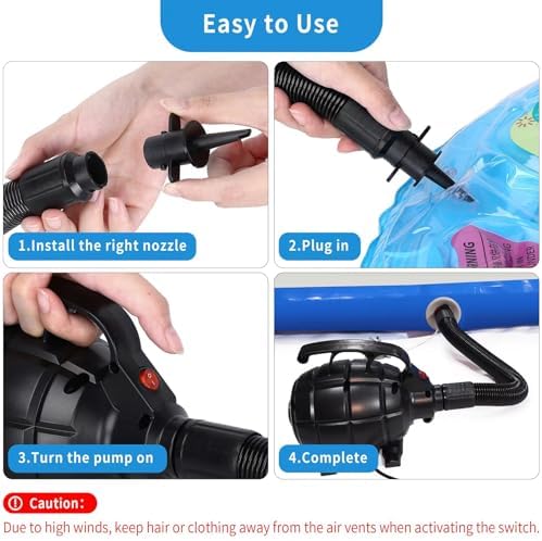 ROMELANDS Electric Air Pump with 4 Nozzles for Inflatables 1