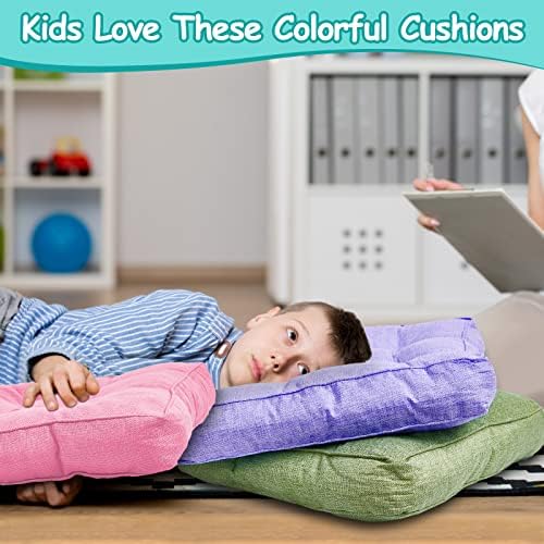 Tatuo 12 Pcs Square Floor Cushions for Kids and Classroom