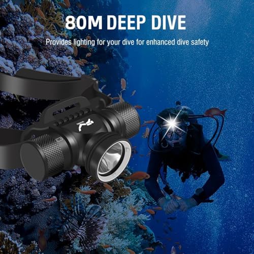 WINDFIRE Diving Flashlight with 3 Modes and IPX8 Waterproof