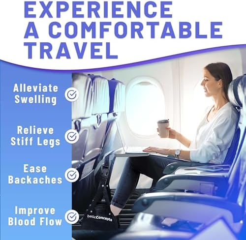 Memory Foam Airplane Foot Hammock - Adjustable Travel Foot Rest