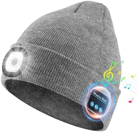 Rotibox Bluetooth Beanie with LED Light and Headphones