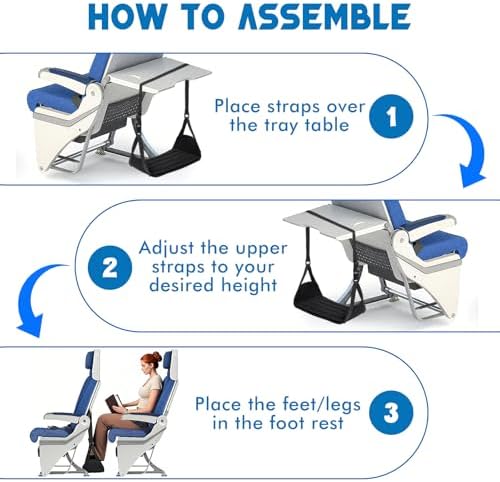Quinnsus Airplane Foot Hammock with Eye Mask and Neck Pillow