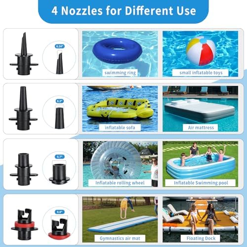 ROMELANDS Electric Air Pump with 4 Nozzles for Inflatables 1