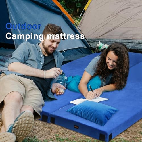 Lxotvae Memory Foam Camping Mattress Pad with Waterproof and Non-Slip Bottom
