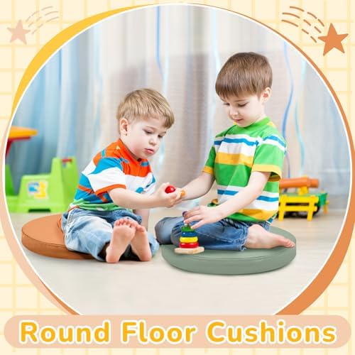 Juexica 8 Pcs Extra Thick Floor Cushions for Kids Classroom Seating