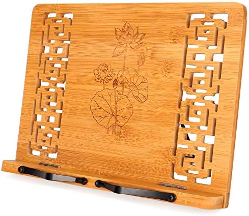 MEGREZ Bamboo Book Stand 132 x 94 Inch Adjustable