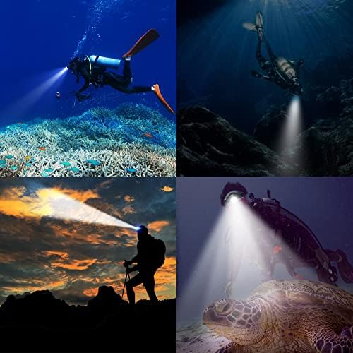 WINDFIRE Scuba Diving Headlamp 1200 Lumens 5 Modes IPX8 Waterproof