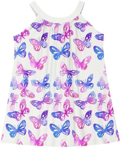 Girls Rainbow Striped Casual Summer Dress