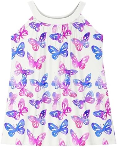 Girls Rainbow Striped Casual Summer Dress