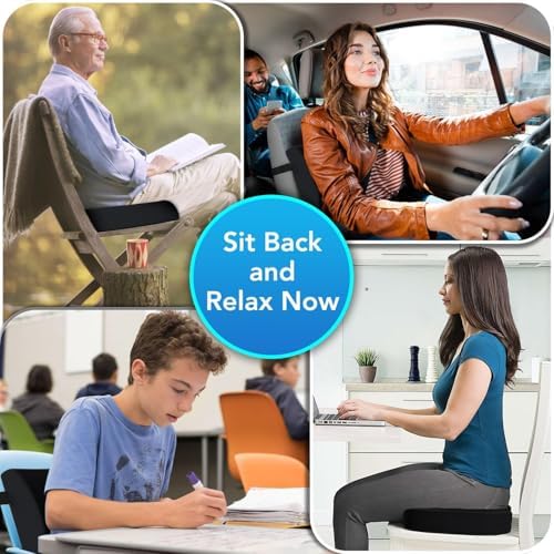 Qutool Memory Foam Seat Cushion with Lumbar Support Pillow